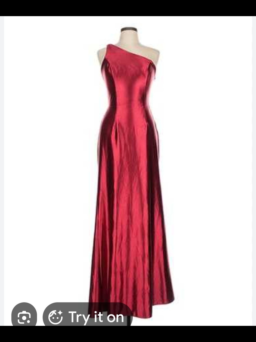 Jules & Cleo Elegant One-Shoulder Red Satin Evening Gown Size 6
